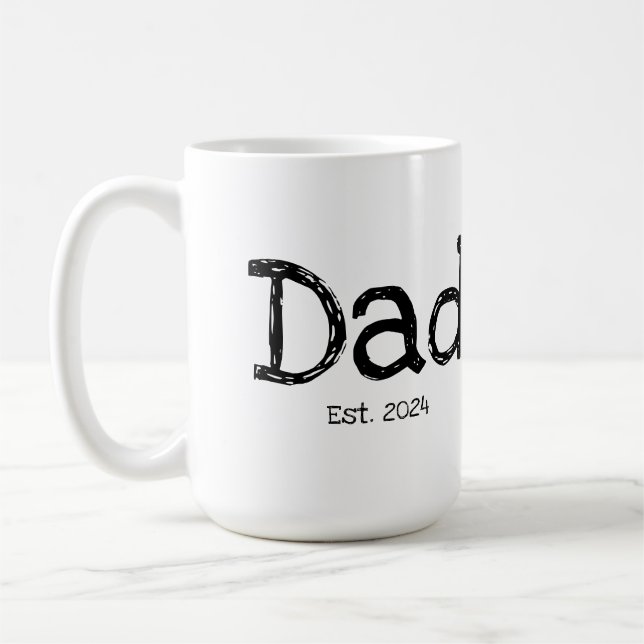 Pappa Etablerade Fet Svart Vitt Kaffemugg (Vänster)