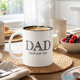 Pappa Etablerade Fet Svart Vitt Två-Tonad Mugg