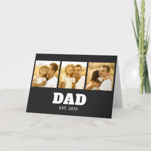 Pappa etablerade fet text svart 3 foto kort