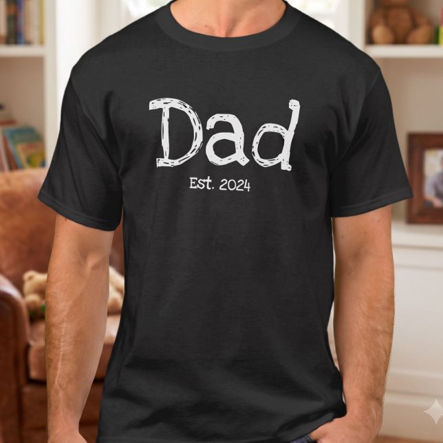 Pappa Etablerade Fet Vit Text Svart T Shirt (Skapare uppladdad)