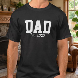 Pappa Etablerade Fet Vit Text Svart T Shirt
