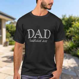 Pappa Etablerade Fet Vit Text Svart T Shirt