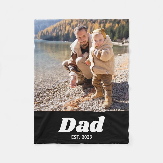 Pappa etablerade fet vit typografi foto fleecefilt (Framsidan)