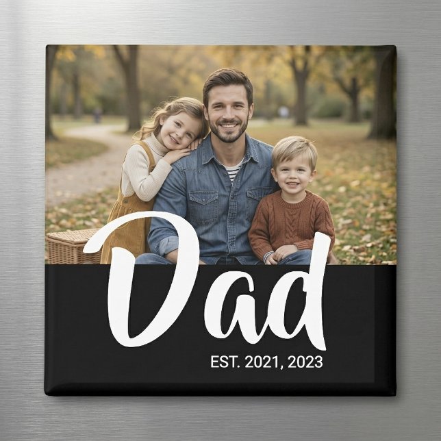 Pappa etablerade foto Fars dag Magnet (Dad Established Photo Father's Day Magnet)