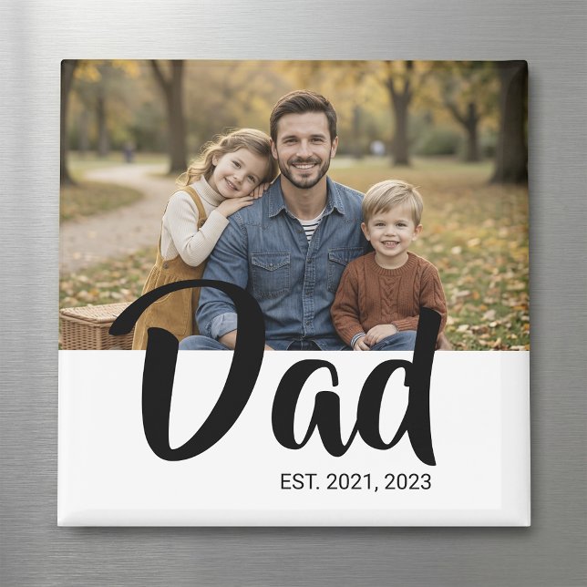 Pappa etablerade foto Fars dag Magnet (Dad Established Photo Father's Day Magnet)