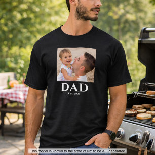 Pappa etablerade foto Fars dag Svart T Shirt