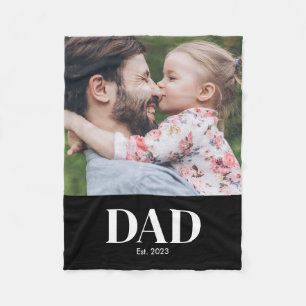 Pappa Etablerade Foto Fleecefilt