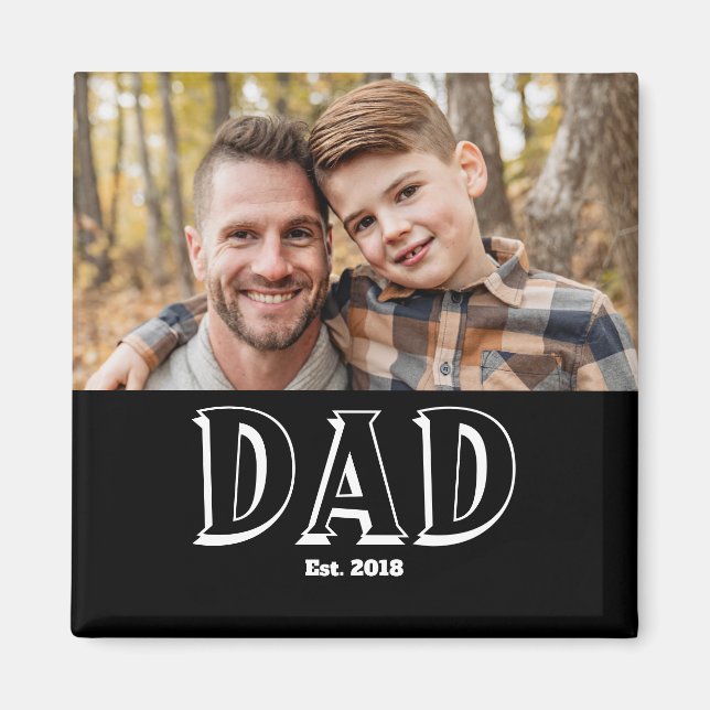 Pappa etablerade foto-gåva magnet (Framsidan)