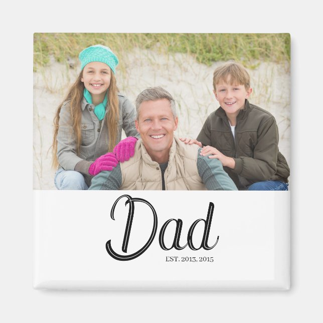 Pappa etablerade foto-gåva magnet (Framsidan)