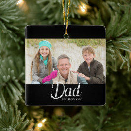 Pappa etablerade foto present julgransprydnad keramik