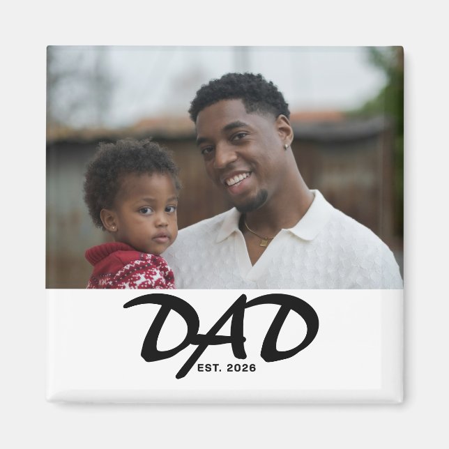 Pappa etablerade foto presentmagnet magnet (Framsidan)