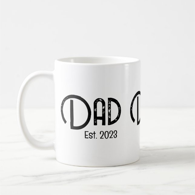 Pappa etablerade grunge text est. år ny pappa kaffemugg (Vänster)
