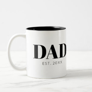 Pappa etablerade minimal enkel text år Två-Tonad mugg