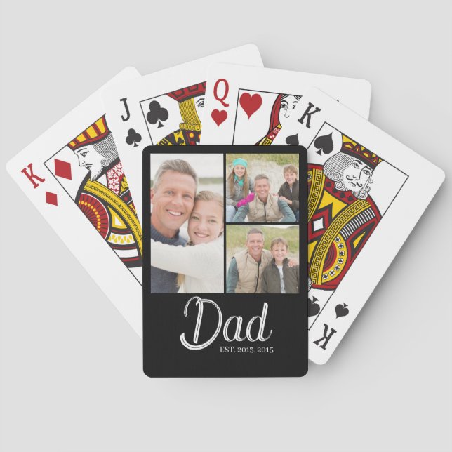 Pappa etablerade modern 3 foto  casinokort (Baksidan)