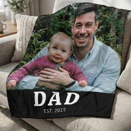 Pappa etablerade modern fet foto present fleecefilt