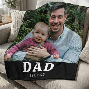 Pappa etablerade modern fet foto present  fleecefilt