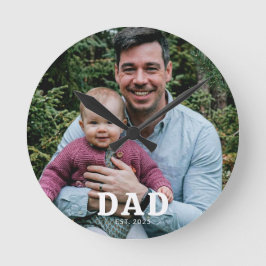 Pappa etablerade modern fet foto present rund klocka