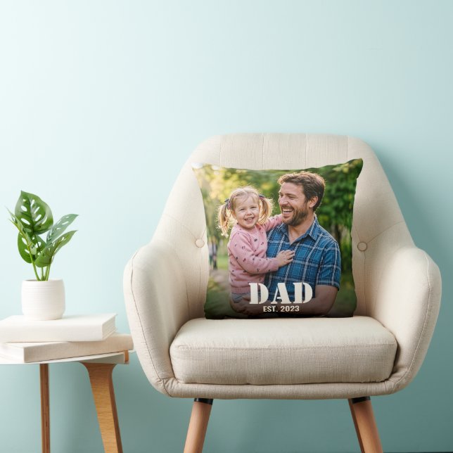 Pappa etablerade modern fet skriptfoto kudde (Stol)