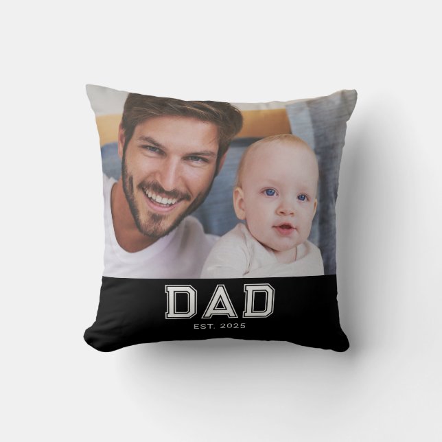 Pappa etablerade modern fet stil för foto kudde (Framsida)