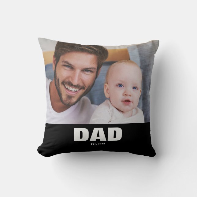 Pappa etablerade modern fet stil för foto kudde (Framsida)