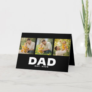 Pappa etablerade modern fet svart 3 foto kort