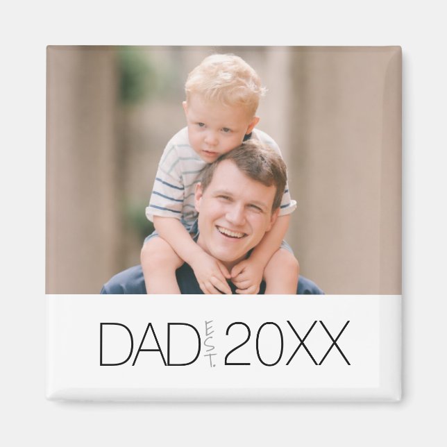 Pappa etablerade modern foto års design Magnet (Framsidan)