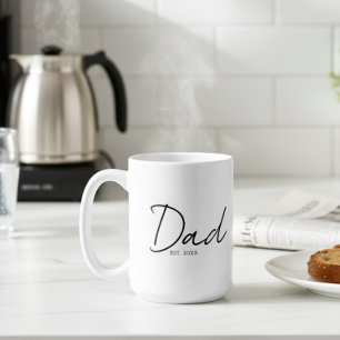Pappa etablerade modern minimalistisk svart skrift kaffemugg