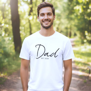 Pappa etablerade modern minimalistisk svart-vit sk t shirt