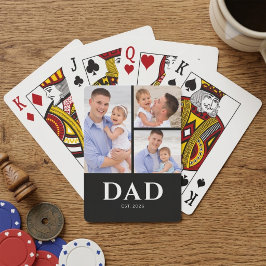 Pappa etablerade modern svart 3 foto casinokort