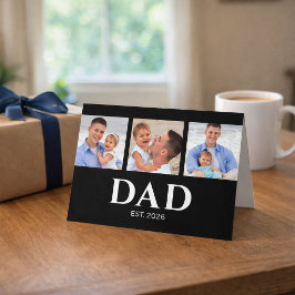 Pappa etablerade modern svart 3 foto fars dag kort