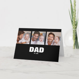 Pappa etablerade modern svart 3 foto fars dag kort