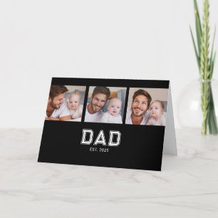 Pappa etablerade modern svart 3 foto fars dag kort