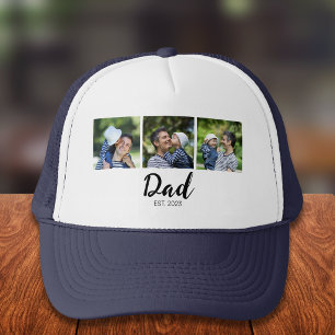 Pappa etablerade modernt manus svart 3 foto keps
