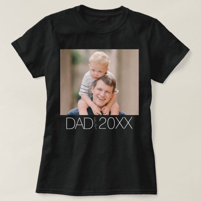 Pappa etablerade modernt manusfoto t shirt (Design framsida)