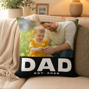 Pappa etablerade modig modern foto kudde