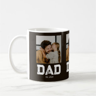 Pappa etablerade modig pappa svart 3 foto kaffemugg