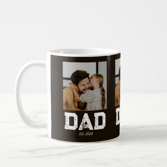 Pappa etablerade modig pappa svart 3 foto kaffemugg (Vänster)