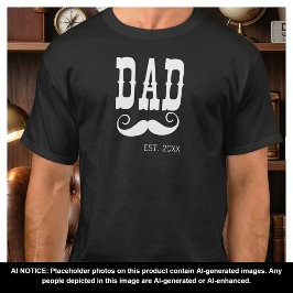 Pappa etablerade Mustasch år västern vintage T Shirt