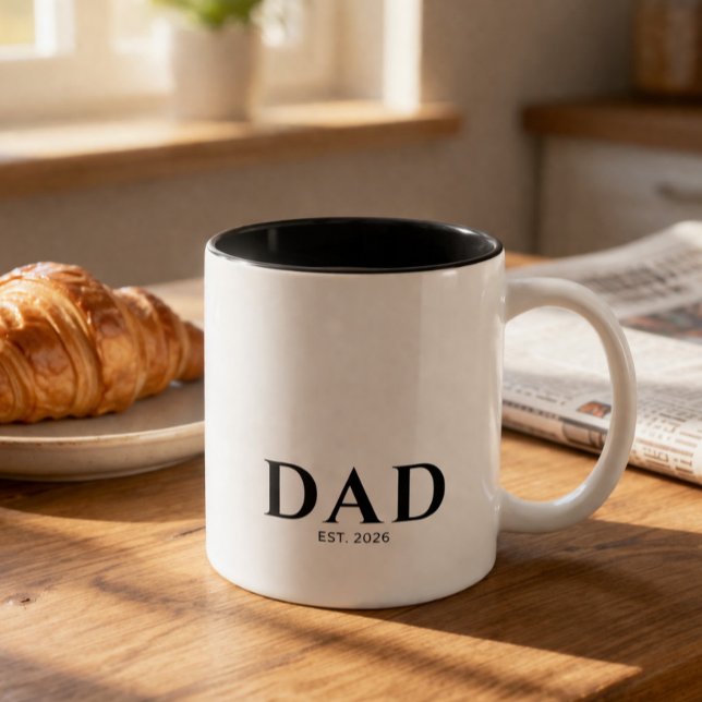 Pappa etablerade ny faderskapspresent Två-Tonad mugg (Skapare uppladdad)