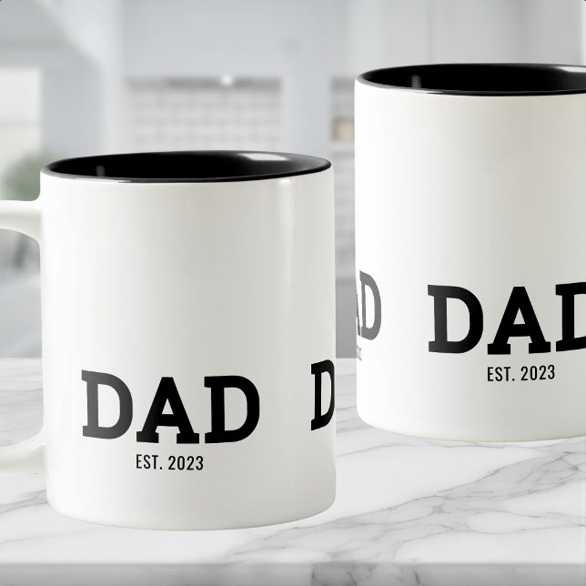 Pappa etablerade ny faderskapspresent Två-Tonad mugg (Skapare uppladdad)