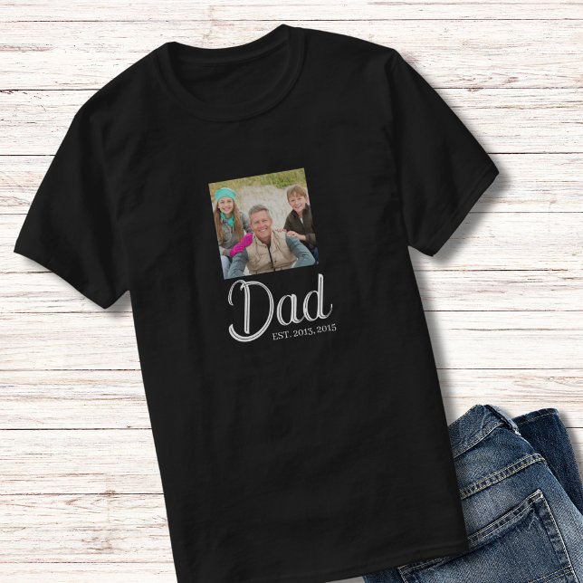 Pappa Etablerade Skript Foto T Shirt (Skapare uppladdad)