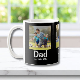 Pappa etablerade svart 3 foto kaffemugg