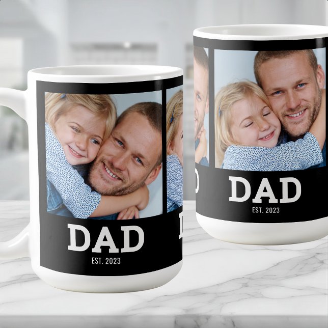 Pappa etablerade svart 3 foto kaffemugg (Skapare uppladdad)