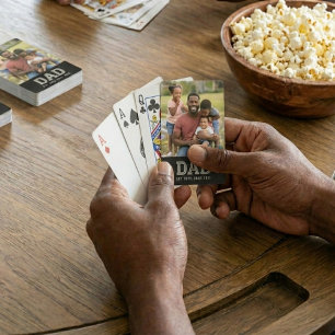 Pappa etablerade svart fet foto casinokort
