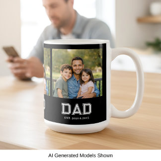 Pappa etablerade svart foto modern typografi prese kaffemugg
