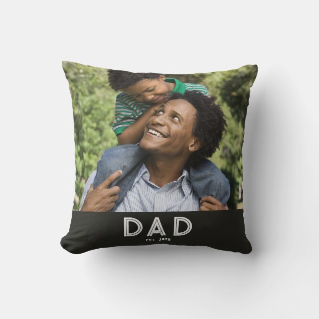 Pappa etablerade svart foto present Fars dag Kudde (Framsida)