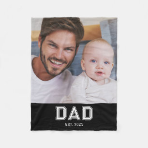 Pappa etablerade svart modern fet foto fleecefilt