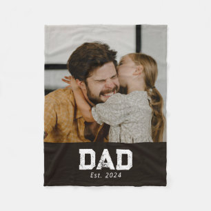 Pappa etablerade svart modern fet foto fleecefilt