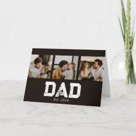 Pappa etablerade Svart Rolig 3 Bild Kort