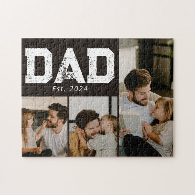 Pappa etablerade Svart Rolig 3 Foto Pussel (Horisontell)